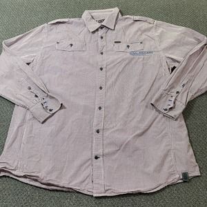 COOGI Shirt Mens XXXL 3XL Maroon Long Sleeve Button Up Red Burgundy